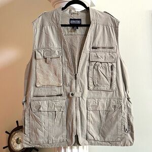 Vintage LANDS' END Direct Merchant Fly Fishing Hunting Utility Vest YKK Zippers